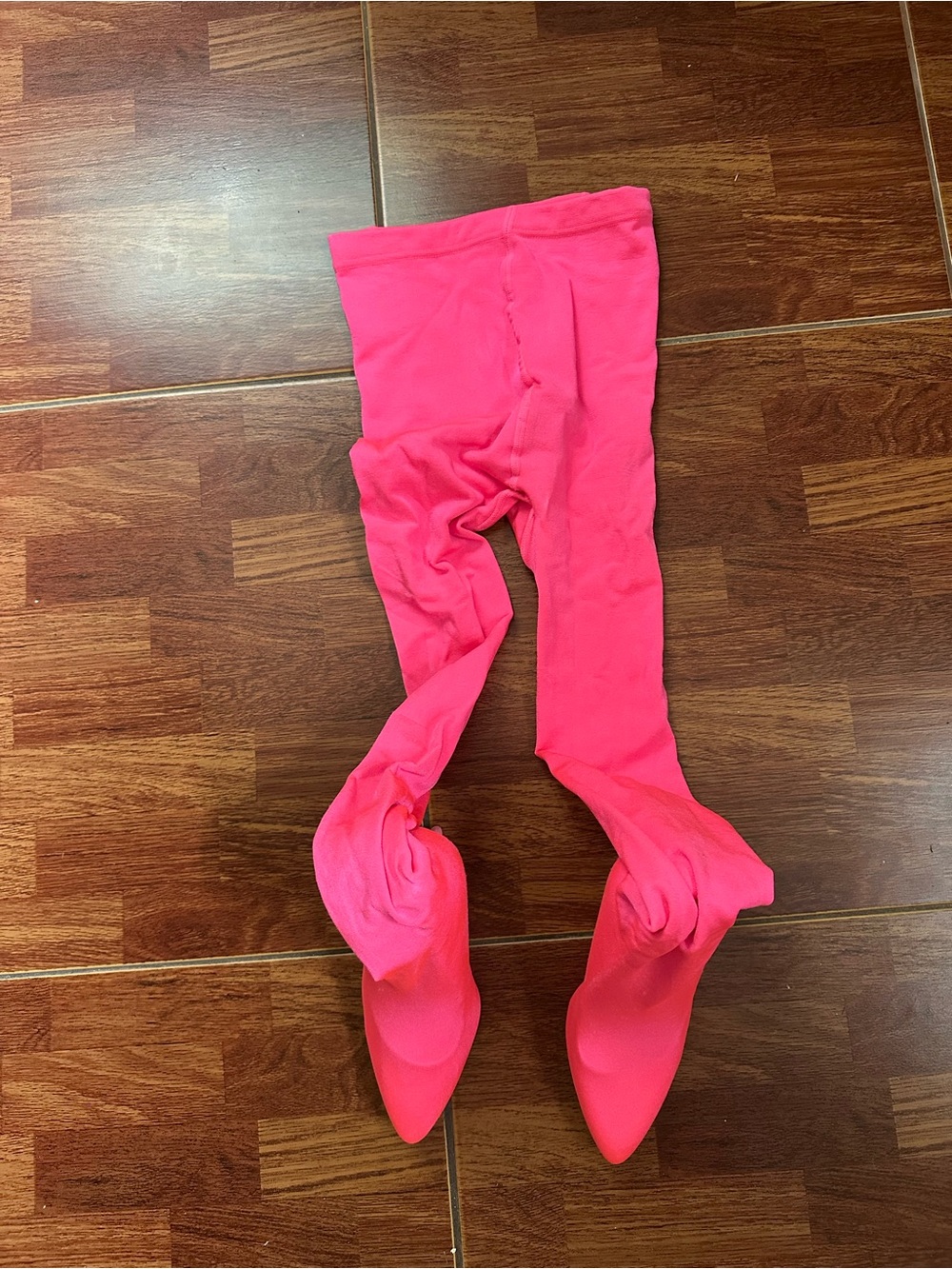 Fashion Nova Girls Bright Neon Pink Footed Leggings heel